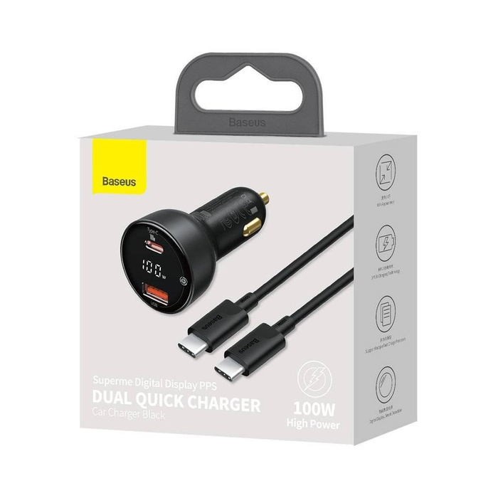 Baseus Superme rychlé USB / USB Typ C 100W PPS Rychlé nabíjení Napájení + USB kabel Typ C 100W (20V / 5A) 1m černý (TZCCZX-01)