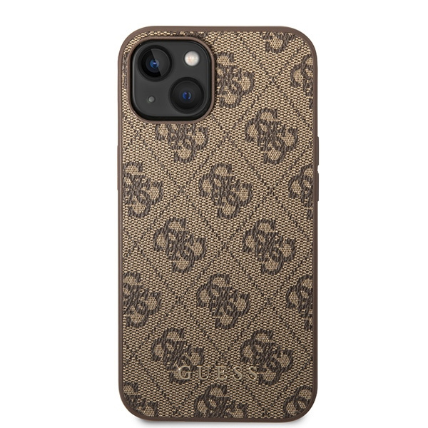 Guess GUHCP15MG4GFBR iPhone 15 Plus 6,7" marrone/marrone rigido case 4G Metal Gold Logo