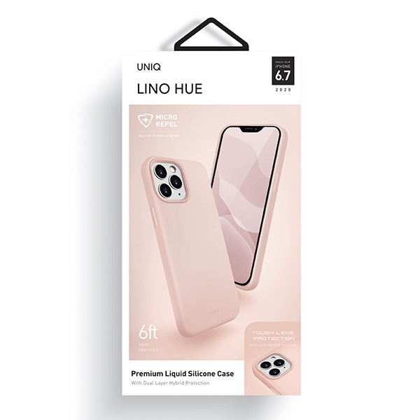 UNIQ case Lino Hue iPhone 12 Pro Max 6.7" pink/blush pink Antimicrobial