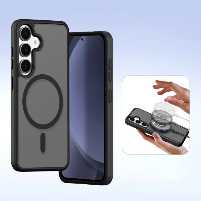 Dux Ducis Lawa Lederhülle für Samsung Galaxy S25+ mit abnehmbarer magnetischer Brieftasche – Schwarz