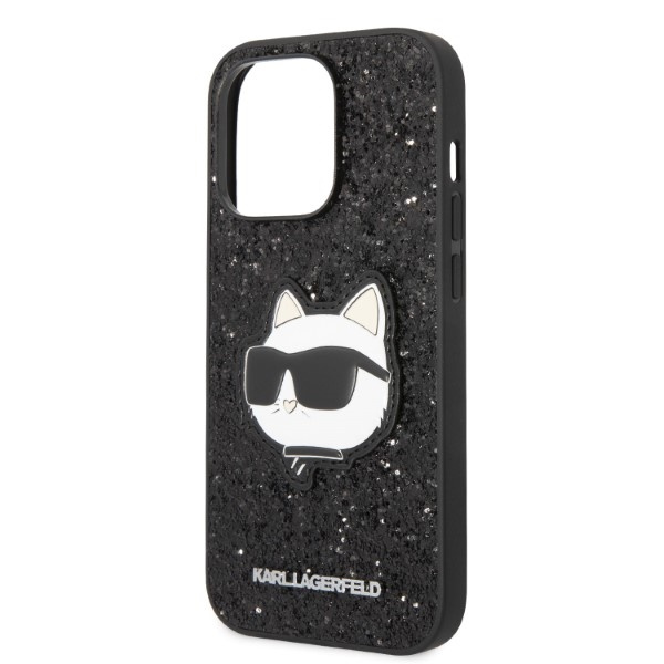 Etui Karl Lagerfeld iPhone 14 Pro 6,1" czarny/black hardcase Glitter Choupette Patch