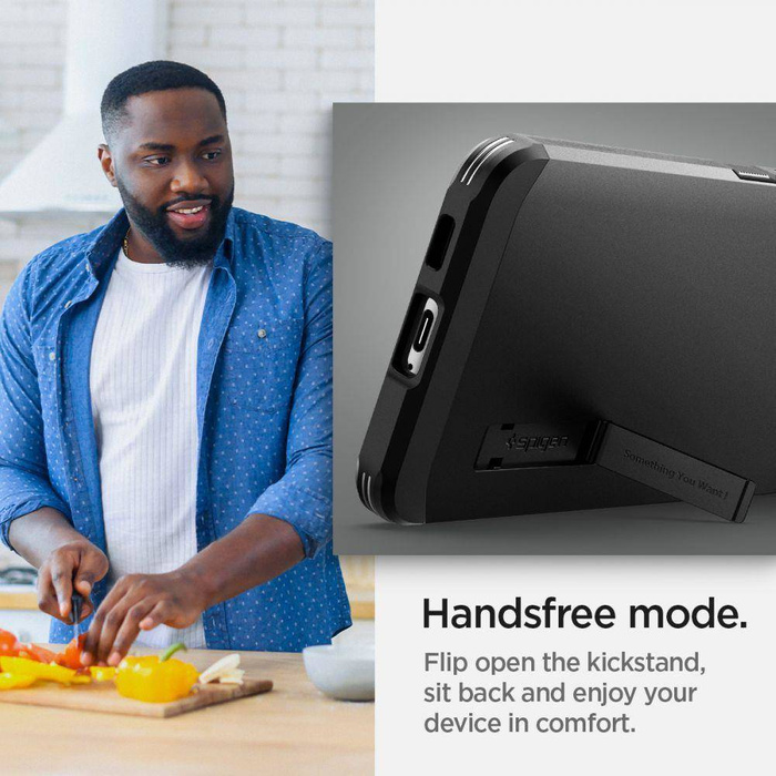 Puzdro SPIGEN Tough Armor Galaxy S21 Black Black Case