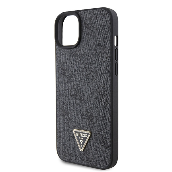 Hülle Guess GUHCP15SP4TDPK iPhone 15 6.1" schwarz/schwarz hartcase Leder 4G Diamond Triangle Case