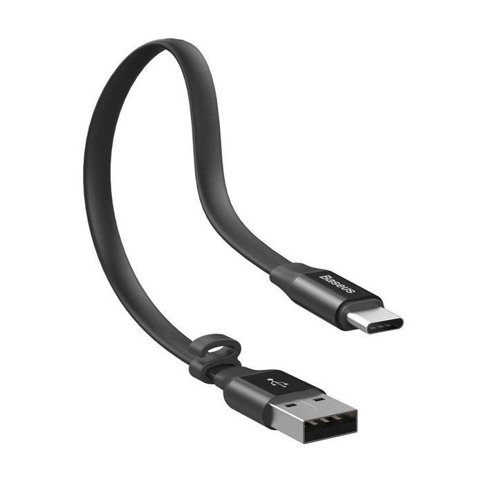 Câble plat Baseus Nimble Câble USB / USB-C avec support 2A 0.23M noir (CATMBJ-01)