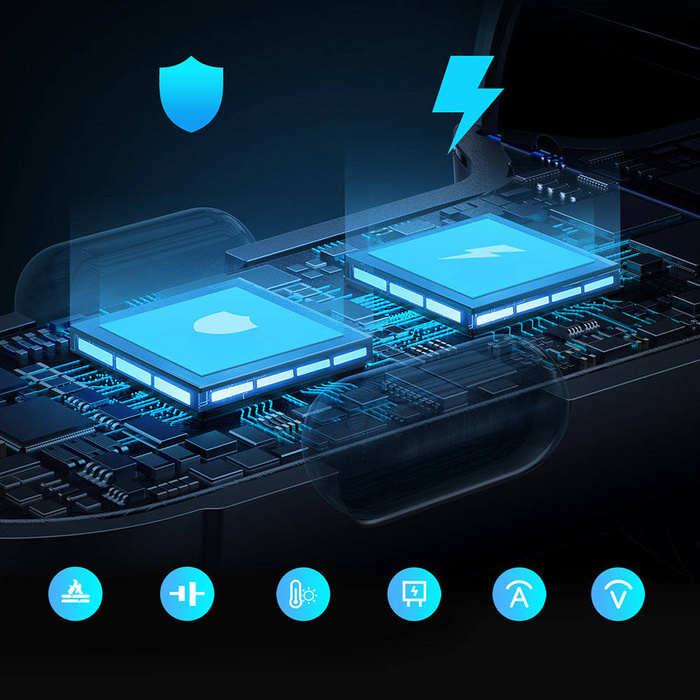 Chargeur de voiture 2x USB C 70W avec affichage LED Joyroom JR-CCD02 | noir