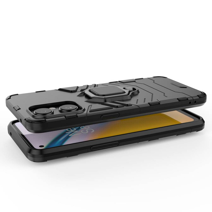 Ring Armor robuste Hybrid-Hülle + magnetischer Halter für OnePlus Nord N20 5G schwarz