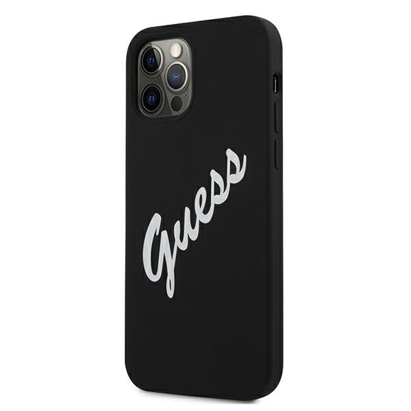 Case GUESS Apple iPhone 12 Pro Max Silicone Vintage Black White Hardcase