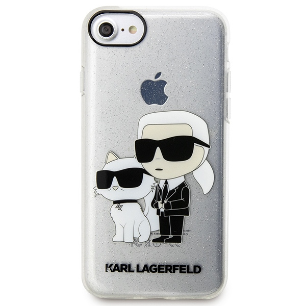 Karl Lagerfeld KLHCI8HNKCTGT iPhone 7/8/ SE 2020 / SE 2022 transparente durocase Gliter Karl&amp;Choupette
