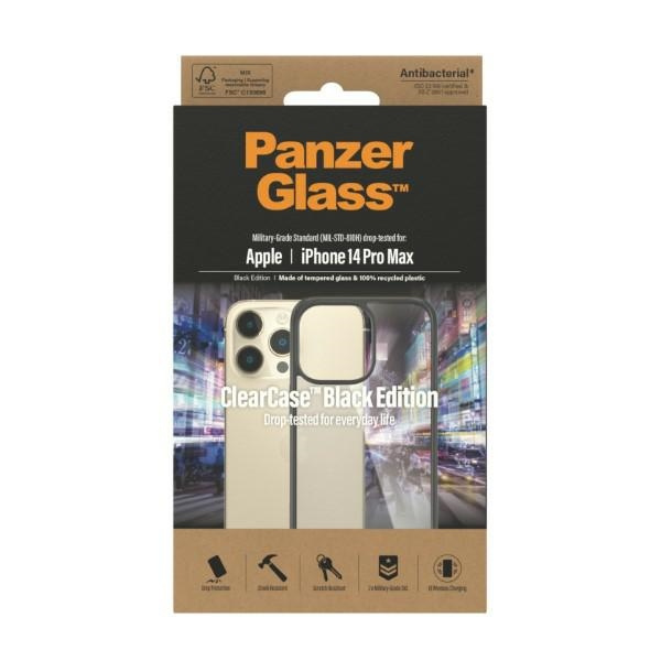 PanzerGlass ClearCase iPhone 14 Pro Max 6,7" Antibakteriell schwarz/schwarz 0408