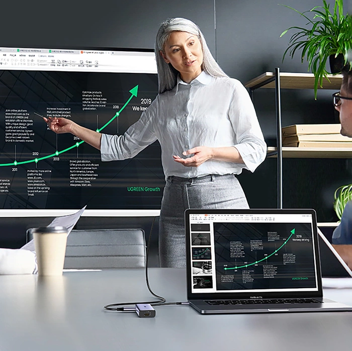 Adaptateur Hub UGREEN, USB_C vers 2x USB 3.0, HDMI, RJ45, SD/TF