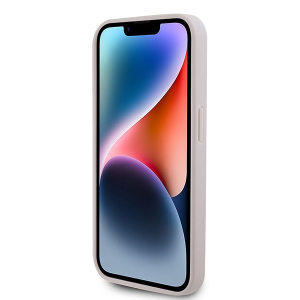 Coque Guess GUHCP15LP4TDPP iPhone 15 Pro 6.1" rose/rose rigidecase Cuir 4G Triangle Strass Case