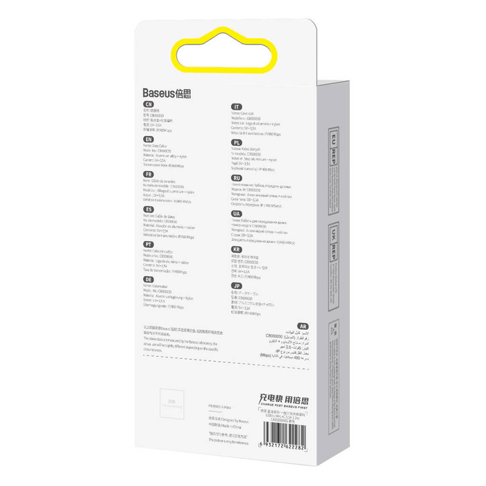 Baseus StarSpeed kabel 3v1 USB-A - Micro-USB / Lightning / USB-C 3,5A 1,2 m fialová