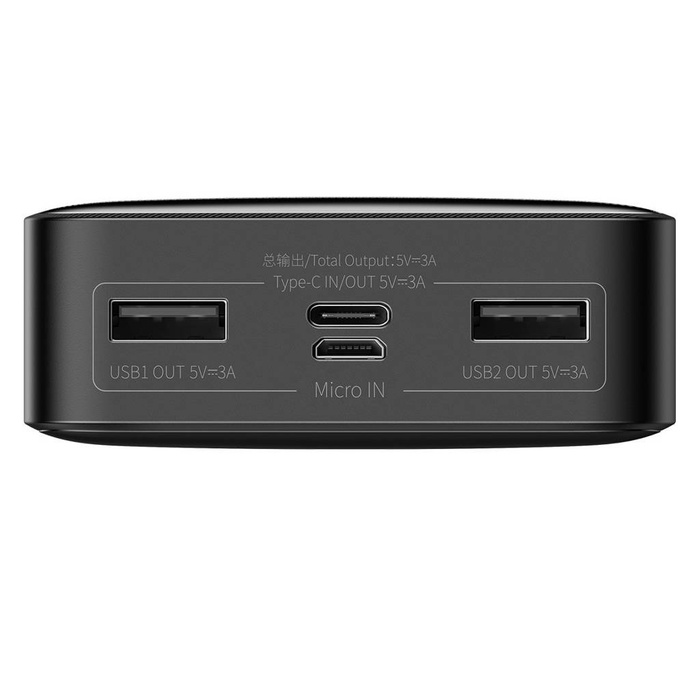 [B WARE] Baseus Bipow Schnelllade-Powerbank 20000mAh 15W schwarz (Overseas Edition) + USB-A - Micro-USB-Kabel 0,25m schwarz (PPBD050101)