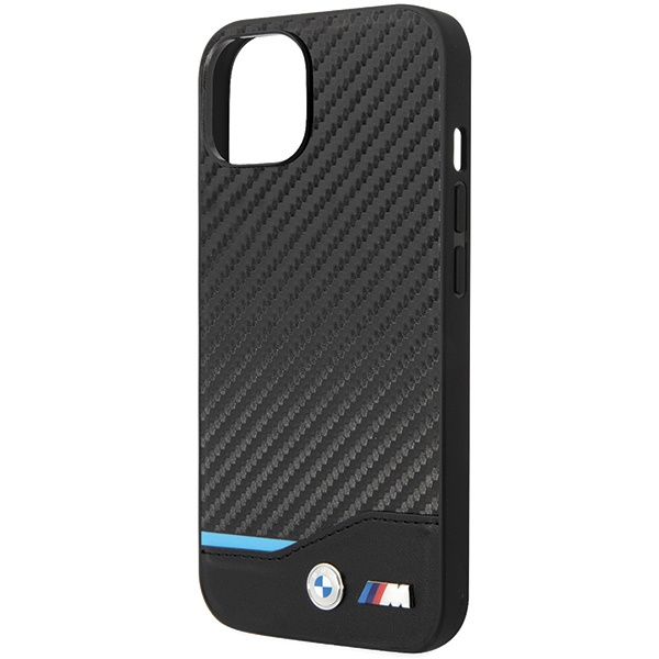 Coque BMW BMHCP13M22NBCK iPhone 13 6.1" noir/noir Cuir Carbone
