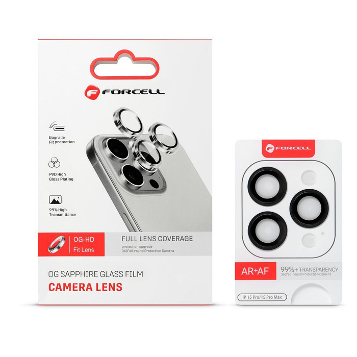 Szkło hartowane Forcell Premium do aparatu - do iPhone 17 Air Srebrny