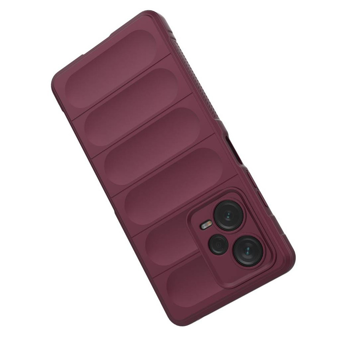 Pouzdro Magic Shield pro Xiaomi Redmi Note 12 Pro+ flexibilní pancéřový kryt vínové barvy