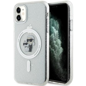 Karl Lagerfeld KLHMN61HGKCNOT iPhone 11 / Xr 6.1" transparent hartcase Karl&Choupette Glitter MagSafe