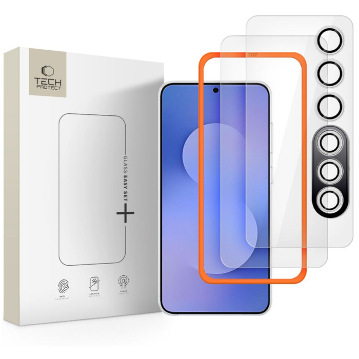 SZKŁO HARTOWANE TECH-PROTECT EASY SET+ 3-PACK GALAXY S25 FE CLEAR