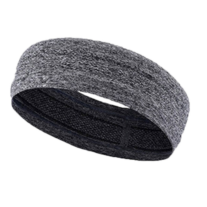 Diadema elástica de tejido gris para running fitness