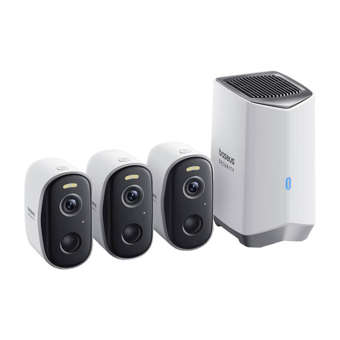 Zestaw 3 kamer zewnętrznych N1 Baseus 2K (biały)