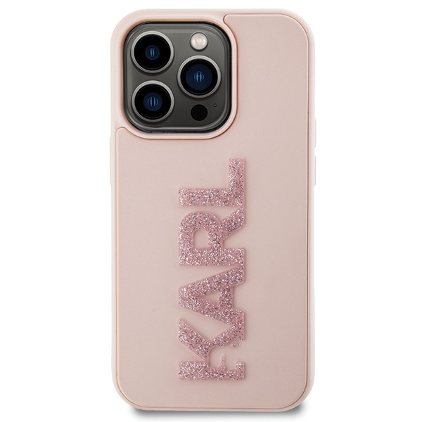 Etui Karl Lagerfeld KLHCP15L3DMBKCP iPhone 15 Pro 6.1" różowy/pink hardcase 3D Rubber Glitter Logo Case