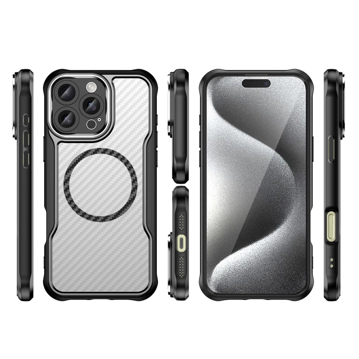 Leading Series MagSafe Silicone Case for iPhone 16 Pro Max - Black