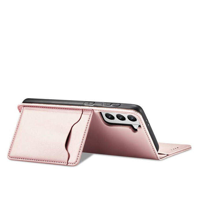 Pouzdro na magnetickou kartu pro Samsung Galaxy S22 + (S22 Plus) Pouch Wallet Card Holder Pink