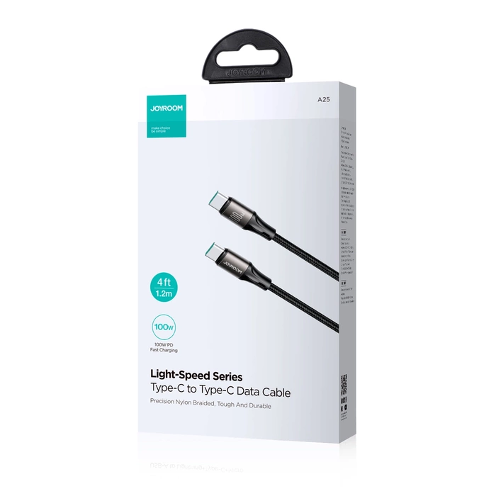 Joyroom Light-Speed ​​​​Serie SA25-CC5 100 W USB-C/USB-C-Kabel 1,2 m – Schwarz