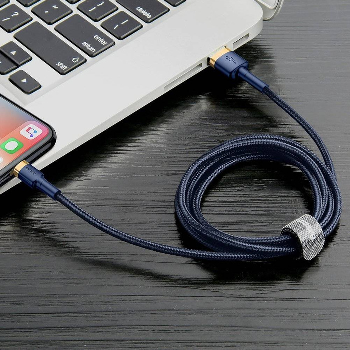 Baseus Cafule Cable odolný nylonový kabel USB / Lightning QC3.0 1.5A 2M modrý (CALKLF-CV3)