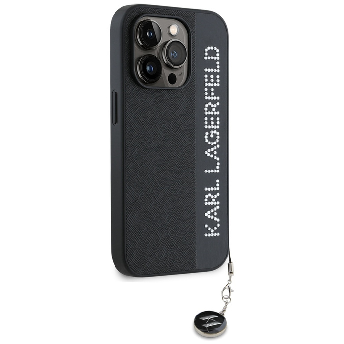 Karl Lagerfeld KLHCP15XPSAKDGCK iPhone 15 Pro Max 6.7" czarny/black hardcase Saffiano Rhinestones & Charm