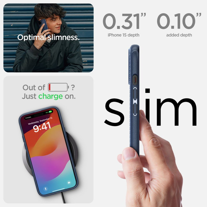 Hülle Spigen Mag Armor MagSafe iPhone 15 Plus MATTE Schwarz Case