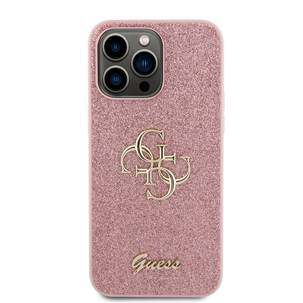 Guess GUHCP15LHG4SGP iPhone 15 Pro 6.1" rosa/rosa hartcase Glitter Script Big 4G