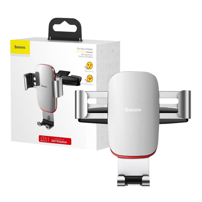 Baseus Metal Age Gravity Car Mount Metal Gravity Car Mount para ranura para CD Plata (SUYL-J0S)