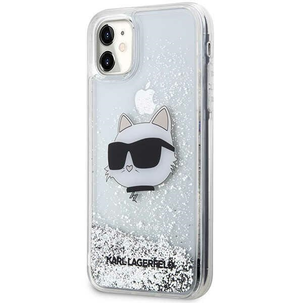 Case Karl Lagerfeld KLHCN61LNCHCS iPhone 11/ XR silver/silver hardcase Glitter Choupette Head Case