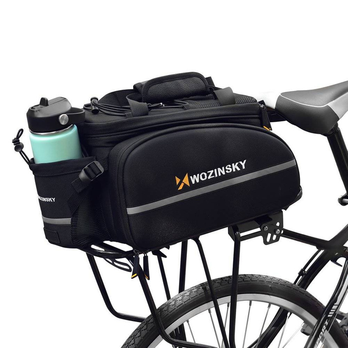 Wozinsky bicycle bike pannier bag rear trunk bag with bottle case 35L black (WBB19BK)