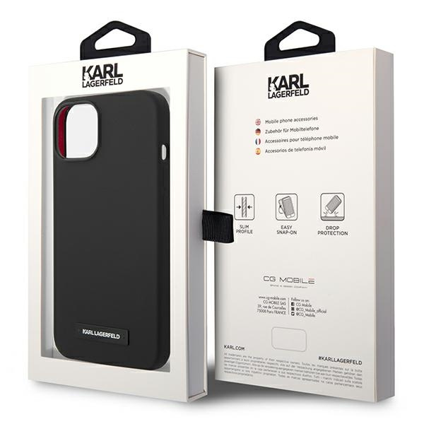 Case KARL LAGERFELD Apple iPhone 14 Plus Silicone Plaque MagSafe Black Hardcase