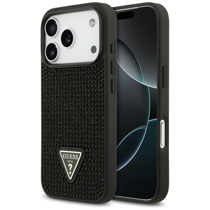 Etui Guess Rhinestone Triangle Logo do   iPhone 17 Pro czarny