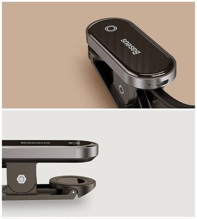 Baseus Mini LED Leselampe mit Clip grau (DGRAD-0G)