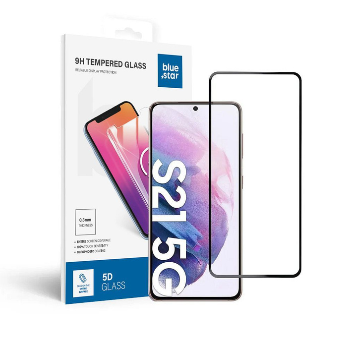 Szkło hartowane do Samsung Galaxy S21 PLUS (full glue / case friendly) Blue Star 5D czarne