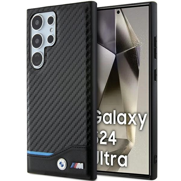 Hülle BMW BMHCS24L22NBCK Samsung Galaxy S24 Ultra S928 schwarz/schwarz Leder Carbon Case