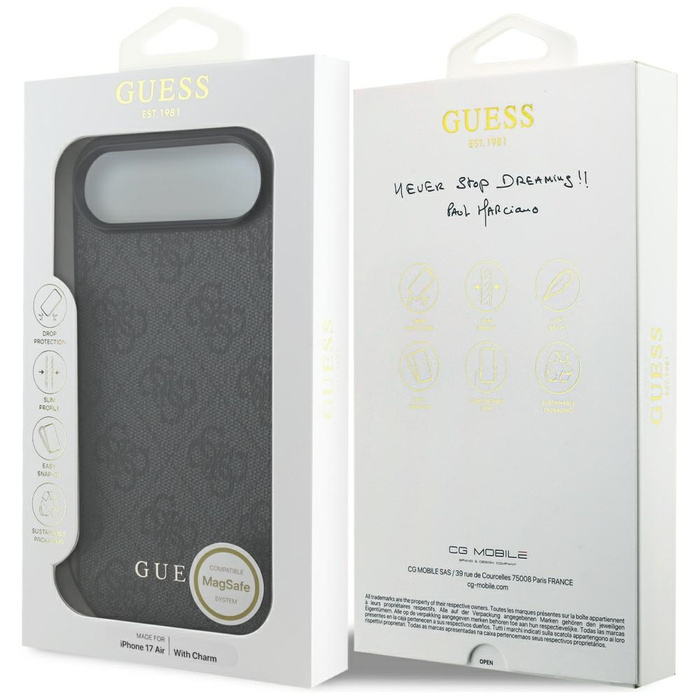 Etui Guess 4G Charms Collection MagSafe  do iPhone Air czarny