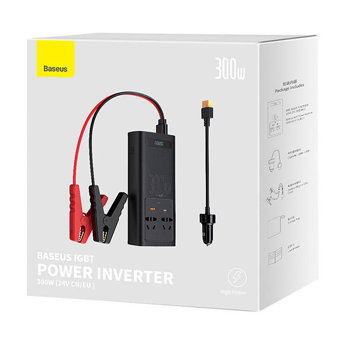 Power Inverter Baseus 300W (24V CN/EU) (black)