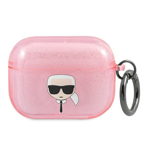Karl Lagerfeld KLAPUKHGP AirPods Pro Hülle rosa/rosa Glitter Karl`s Head