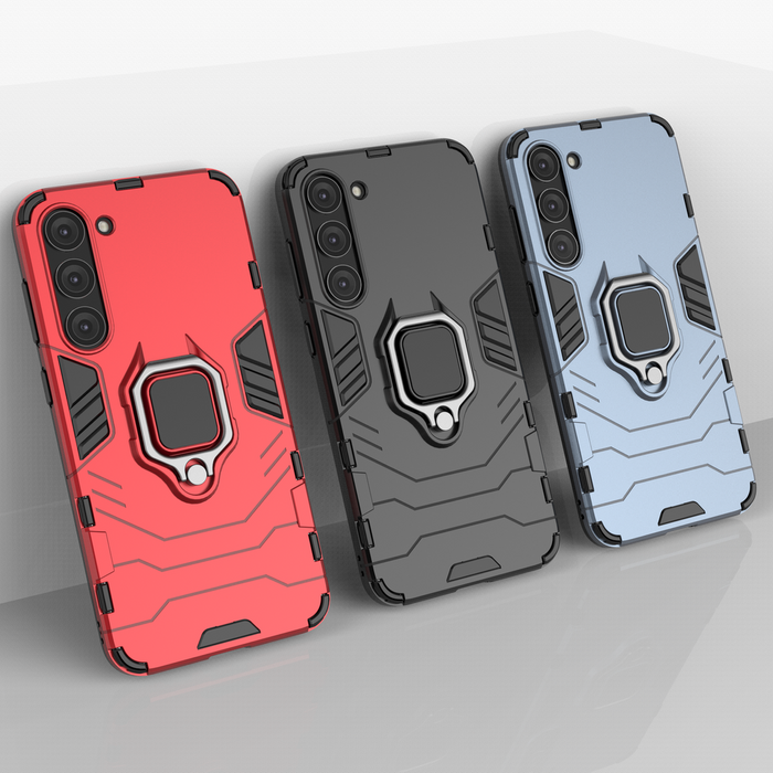 Coque Ring Armor pour Samsung Galaxy S23+ coque blindée support magnétique anneau noir