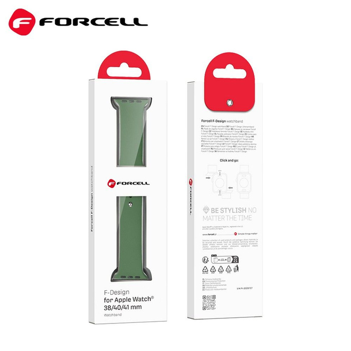 Pasek do Apple Watch Forcell F-Design FA01 dziurki silikon 38 / 40 / 41 mm zielony