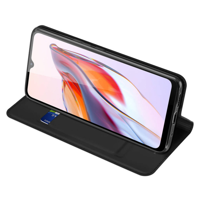 Coque Dux Ducis Skin Pro pour Xiaomi Redmi 11A / Poco C55 / Redmi 12C Housse Flip Card Wallet Stand Noir