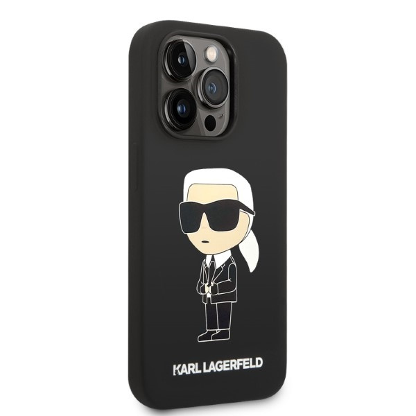 Funda Karl Lagerfeld iPhone 14 Pro Max 6.7" durocase negro/negro Silicona Ikonik