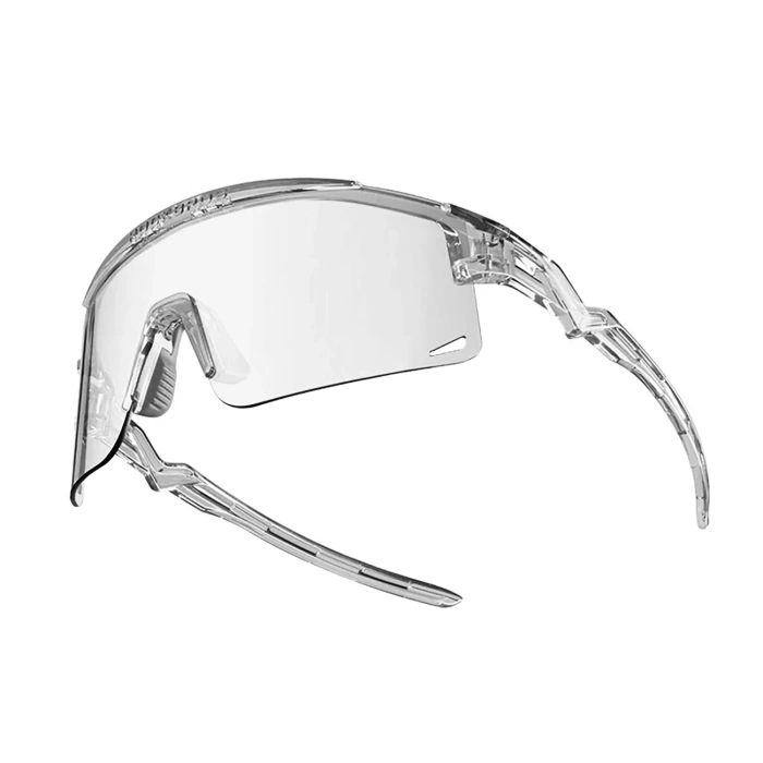 Rockbros Photochrome Fahrradbrille mit UV-Schutz und Korrektureinsatz - Weiß