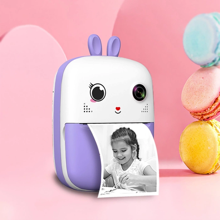 Mini-Thermodrucker für Kinder mit Kamera und Camcorder – lila