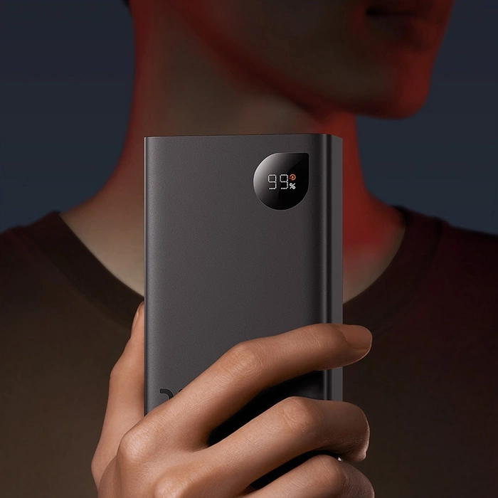 Baseus Adaman2 Powerbank mit bildschirmem digital 20000mAh 30W 2 x USB / 1x USB Typ C Power Delivery Quick Charge SCP, Oppo Super VOOC schwarz (PPAD050101)